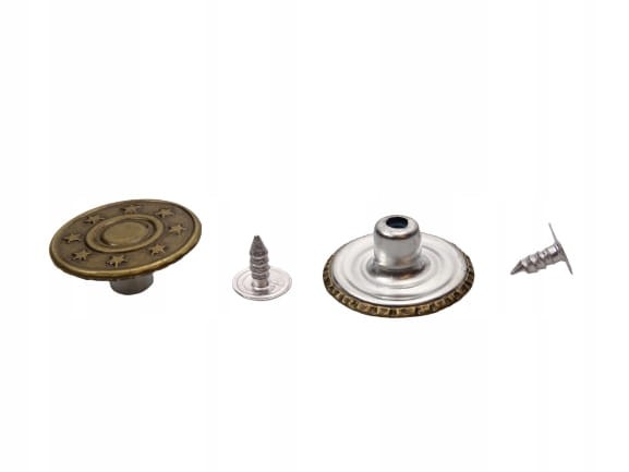 Guzik metalowy do spodni kurtki 20 mm 10 sztuk