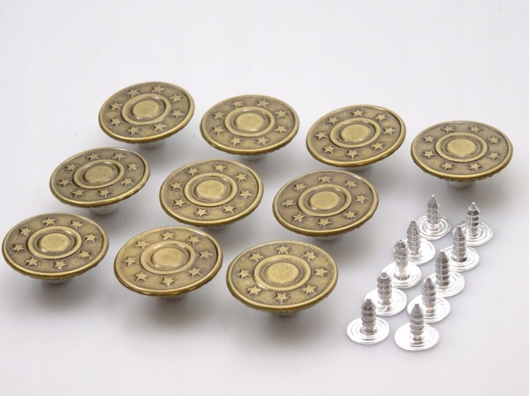 Guzik metalowy do spodni kurtki 20 mm 10 sztuk