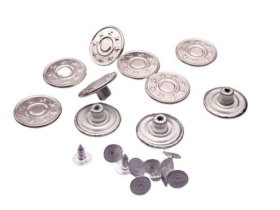 Guzik metalowy do spodni kurtki 20 mm 10 sztuk
