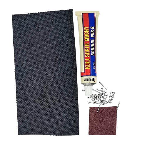 Zestaw naprawczy do zrobienia fleków guma Vera 6 mm czarna 10 x 20 cm klej