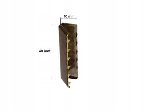 Końcówka zakończenie metalowe do paska taśmy 40 mm stare złoto 10 sztuk