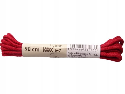 Sznurowadła sznurówki cienkie 100% bawełny 90 cm czerwone 2