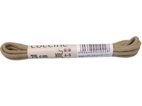 Sznurowadła sznurówki cienkie 100 % bawełny 75 cm beżowe 2