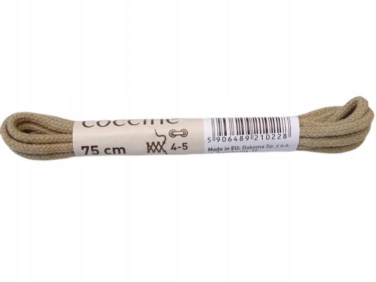 Sznurowadła sznurówki cienkie 100 % bawełny 75 cm beżowe 2
