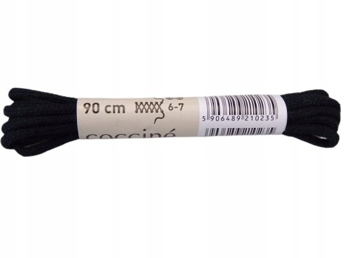 Sznurowadła cienkie sznurówki 100 % bawełny 90 cm czarne 2