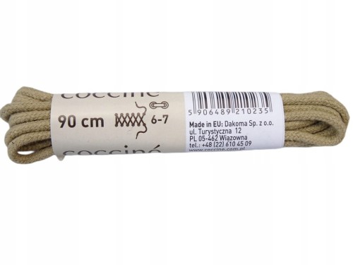 Sznurowadła sznurówki cienkie 100 % bawełny 90 cm beżowe 2