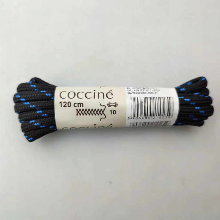 Sznurowadła trekkingowe mocne 120 czarno niebieskie