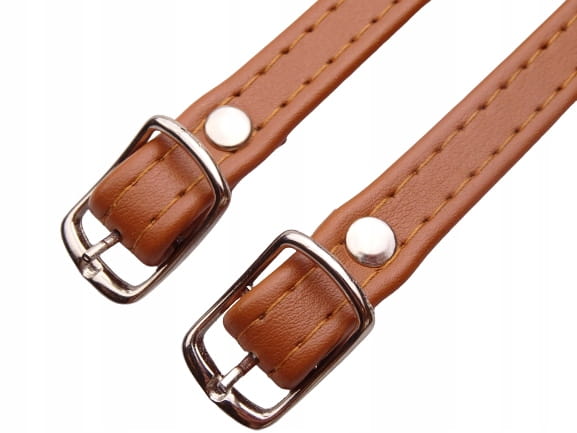 Paseczki eko skóra do butów z klamerką srebrną 10 mm / 30 cm jasny brąz