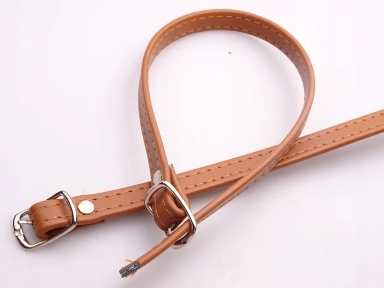 Paseczki eko skóra do butów z klamerką srebrną 10 mm / 30 cm jasny brąz