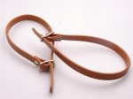Paseczki eko skóra do butów z klamerką srebrną 10 mm / 30 cm jasny brąz