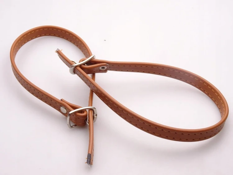 Paseczki eko skóra do butów z klamerką srebrną 10 mm / 30 cm jasny brąz