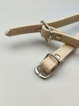 Paseczki szersze eko skóra do butów z klamerką srebrną 10 mm / 30 cm beżowe