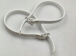 Paseczki szersze eko skóra do butów z klamerką srebrną 10 mm / 30 cm białe