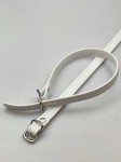 Paseczki szersze eko skóra do butów z klamerką srebrną 10 mm / 30 cm białe