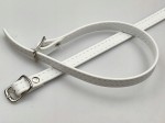 Paseczki szersze eko skóra do butów z klamerką srebrną 10 mm / 30 cm białe