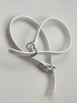 Paseczki szersze eko skóra do butów z klamerką srebrną 10 mm / 30 cm białe