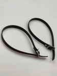 Paseczki eko skóra do butów z klamerką srebrną 8 mm / 30 cm czarne