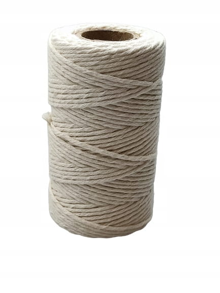 Sznurek 100 % bawełniany gr. 2 mm / 100 g biały