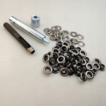 Zestaw do montażu oczek 8 mm nierdzewne 50 sztuk oczek czarnych