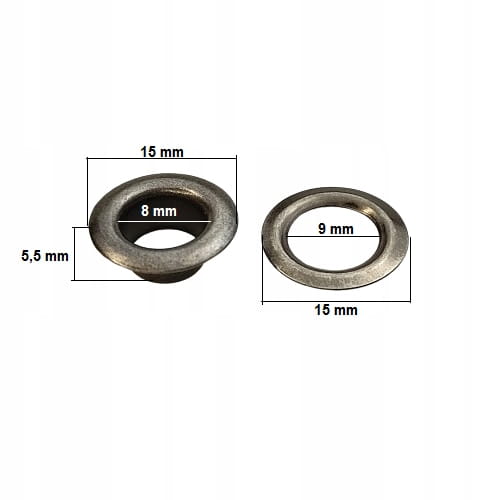 Zestaw do montażu oczek 8 mm nierdzewne 50 sztuk oczek czarnych