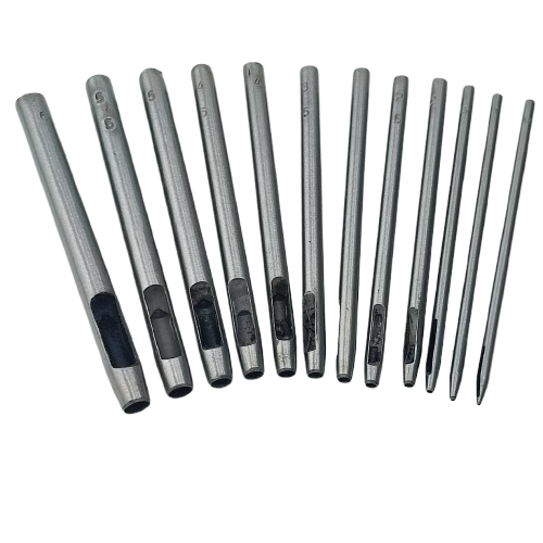 Zestaw precyzyjnych  wybijaków dziurkaczy do skóry od 0,5 do 6 mm 12 sztuk
