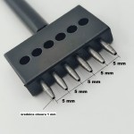 Wybijak dziurkacz do skór 6 - otworowy o średnicy otworu 1 mm rozstaw 5 mm