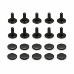 Nity zbitki 12 / 4 / 13 mm jednostronne kaletnicze  czarny mat 10 sztuk