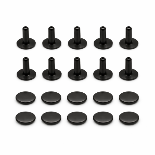 Nity zbitki 12 / 4 / 13 mm jednostronne kaletnicze  czarny mat 10 sztuk