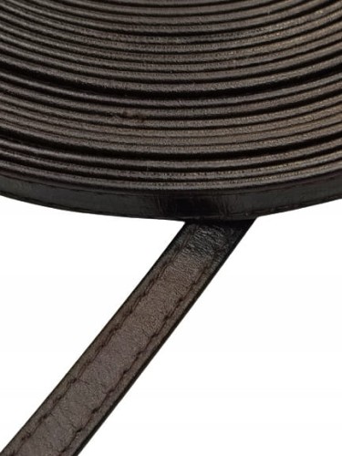 Pasek skórzany do torebki butów 8 mm / 100 cm ciemny brąz