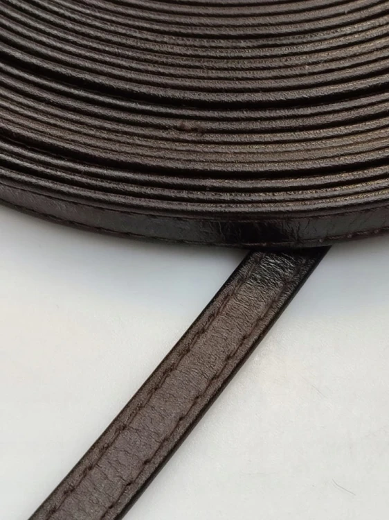 Pasek skórzany do torebki butów 8 mm / 100 cm ciemny brąz