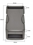 Klamra zatrzaskowa plastikowa 30 mm do paska 50 szt szary