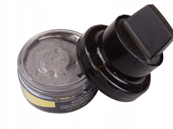 Pasta krem woskowy DELICATE CRAM z gąbką do butów 50 ml ciemno szary