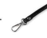 Pasek ucho do torebki czarny 10 mm z karabińczykami srebrymi 68 - 120 cm