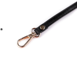 Pasek ucho do torebki czarny 10 mm z karabińczykami złotymi 68 - 120 cm