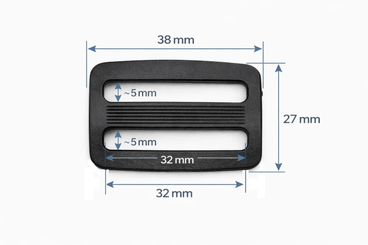 Regulator plastikowy do torby plecaka paska 32 mm czarny 1 szt