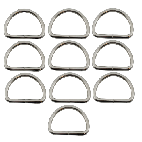 Półkole kaletnicze zgrzewane 40 / 4 / 22 mm srebrne 10 szt