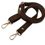 Pasek ucho do torebki 20 mm ciemnobrązowy z karabińczykami złote 64 - 115 cm