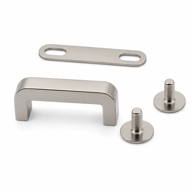 Uchwyt do torebki metalowy 25 mm srebrny okucie kaletnicze