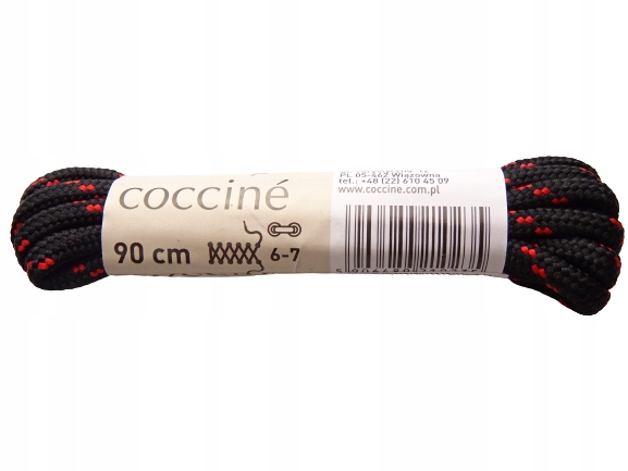 Sznurowadła trekkingowe mocne 90cm czarno czerwone