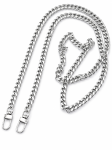 Łańcuszek z karabińczykami do torebki 120 cm ogniwo 9x13 mm srebrny