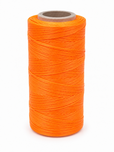 Nici woskowane płaskie 1 mm do szycia skóry grube pomarańczowe neon - 250 m