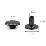 Nity zbitki jednostronne kaletnicze 8 / 3 / 6 mm czarny nikiel 100 szt.