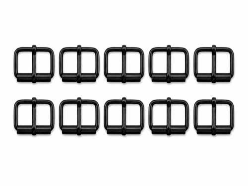 Klamra metalowa rymarska do paska 40 / 20 / 4 mm czarna 10 sztuk (9)