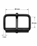 Klamra metalowa rymarska do paska 40 / 20 / 4 mm czarna 10 sztuk (9)