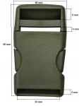 Klamra zatrzaskowa plastikowa 30 mm oliwkowa do paska - 50 szt.