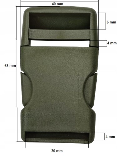 Klamra zatrzaskowa plastikowa 30 mm oliwkowa do paska - 50 szt.