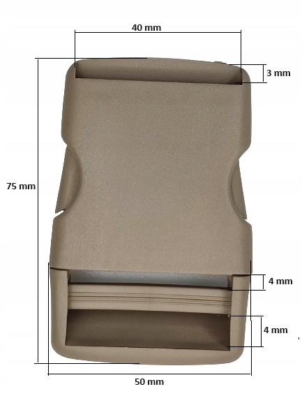 Klamra zatrzaskowa plastikowa 40 mm beżowa do paska - 50 szt.