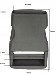 Klamra zatrzaskowa plastikowa 40 mm szara do paska - 50 szt.