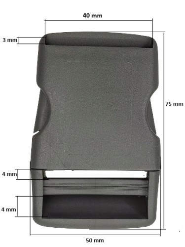 Klamra zatrzaskowa plastikowa 40 mm szara do paska - 50 szt.