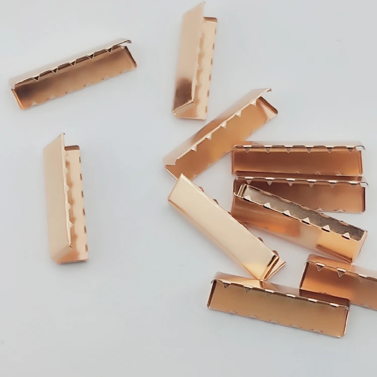 Końcówka zakończenie metalowe do paska taśmy 40 mm złota 10 sztuk